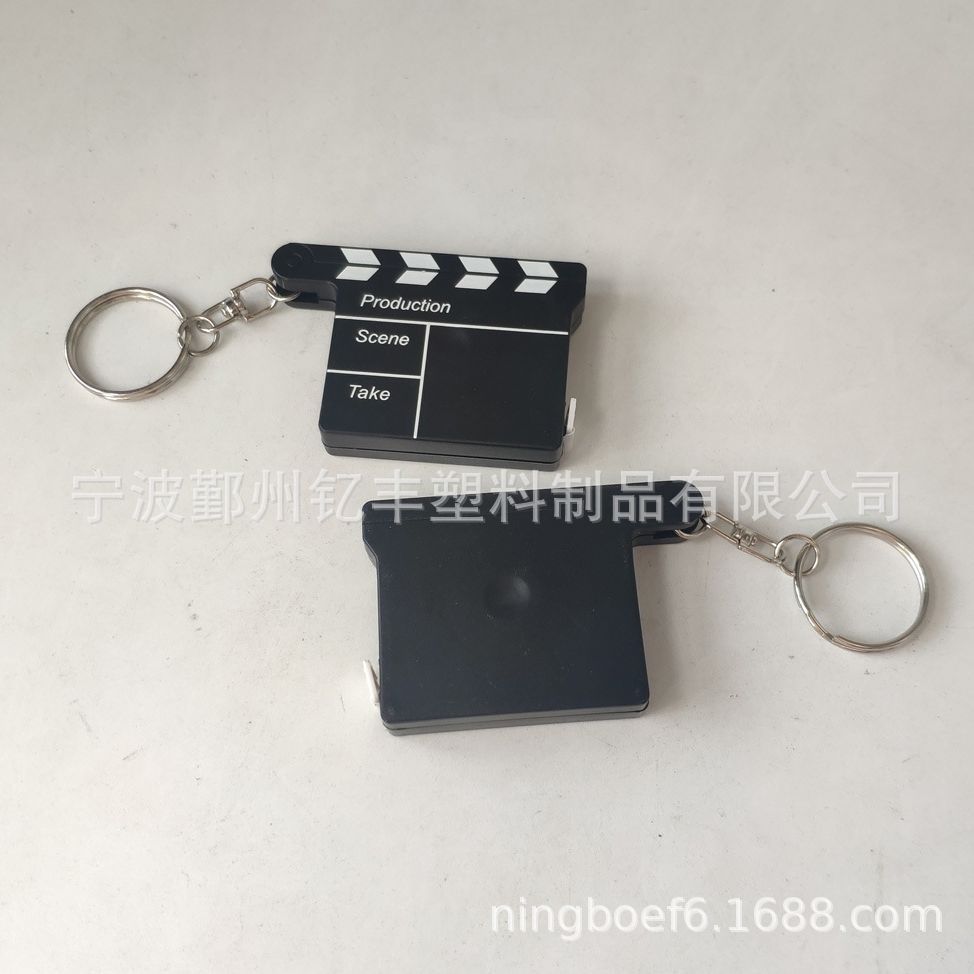 En stock película rodaje Forma de cinta métrica de plástico pequeña cinta llavero cinta métrica de dibujos animados cinta métrica 1,5 m cinta métrica