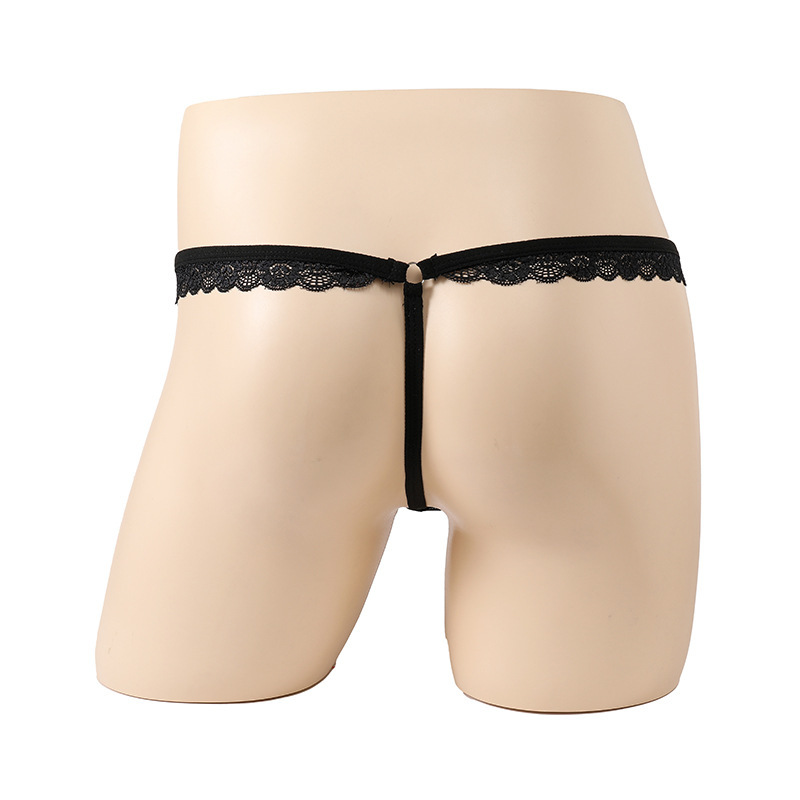 String pour homme avec ceinture élastique en dentelle, design ajouré, lingerie sexy européenne et américaine._voghion.com