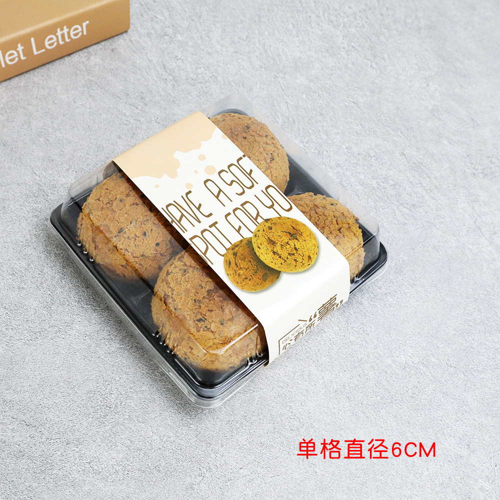 Caja de Mochi Cuatro Cápsulas Seis Cápsulas de Mochi Xue Mei Niang Yema de huevo Pastelería de plástico transparente para hornear Caja de embalaje desechable image 7