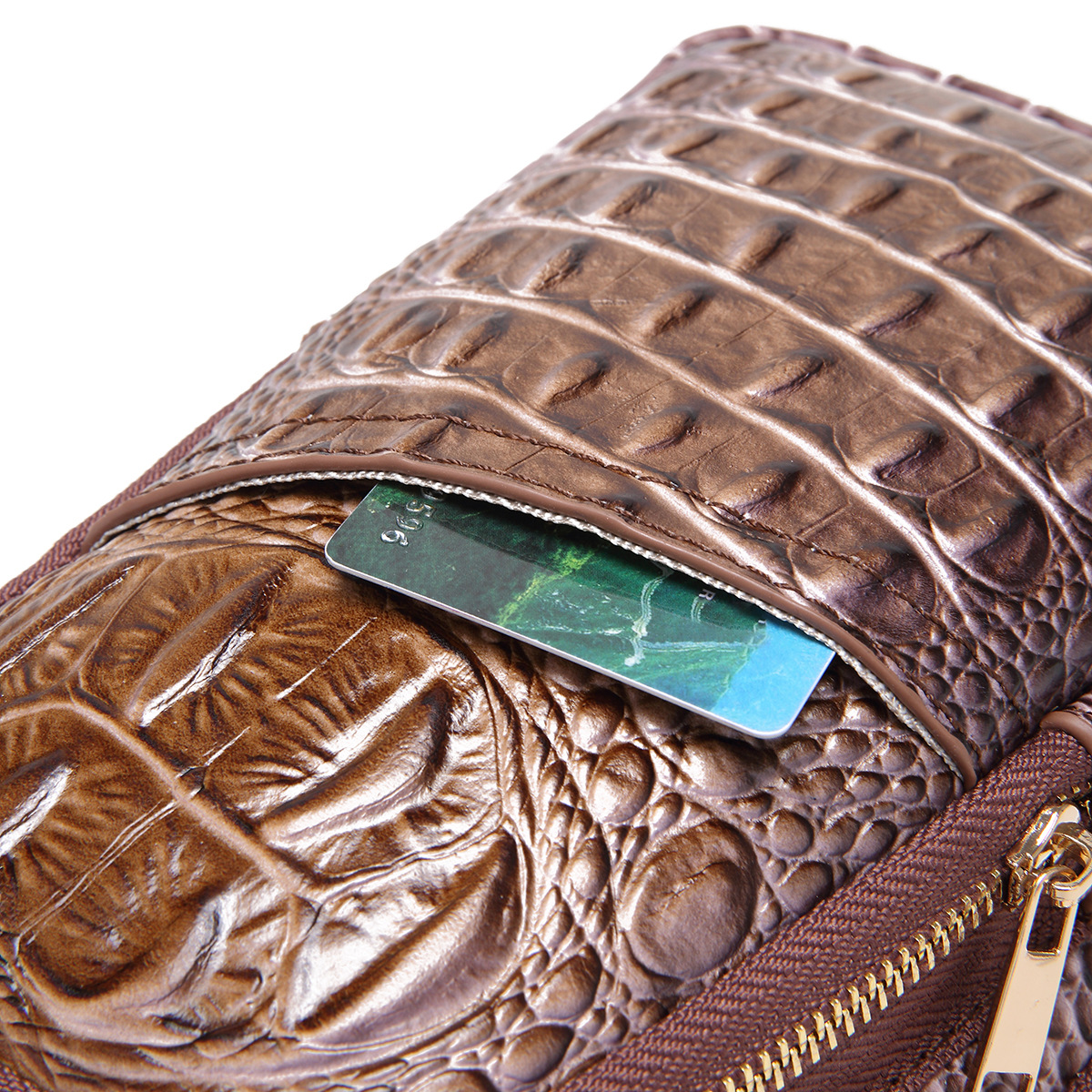 Retro Women's Chest Bag With Crocodile Pattern And Wide Strap_voghion.com