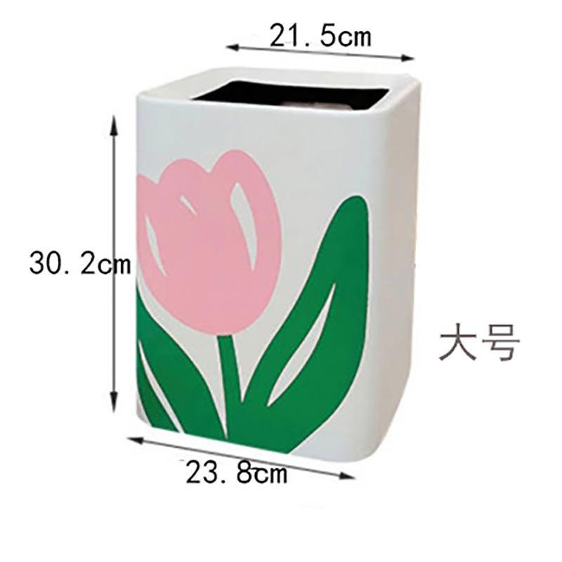 Alto valor tulipán basurero ins viento sala de estar papelera hogar luz de lujo creativo lindo dormitorio dentro del cubo