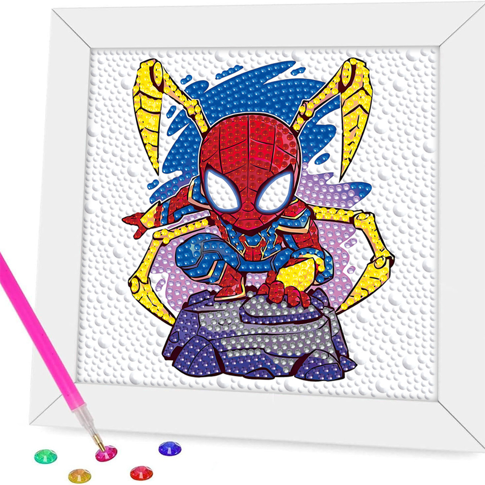 Pintura de diamantes enmarcada hecha a mano, superventas transfronteriza, de dibujos animados infantiles de la princesa Elsa, linda pintura de pegatinas de diamantes DIY