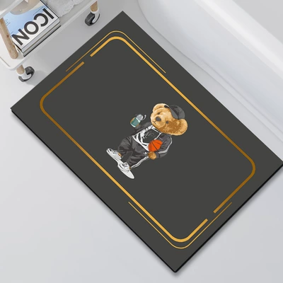 Avtomobil döşəmə paspasları — Dropshipping Bathroom Diatom Mud Mat - bathroom-mat-water-cup-basketball-bear-4060cm