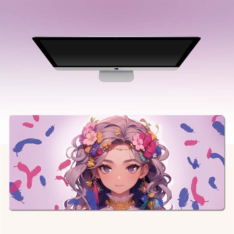 マウスパッドの1つの代理の超巨大なかわいいアニメの女子学生のキーボードのパッドは大きくて厚いロックの辺の卸売りの大きいサイズの事務室を増加します。|undefined