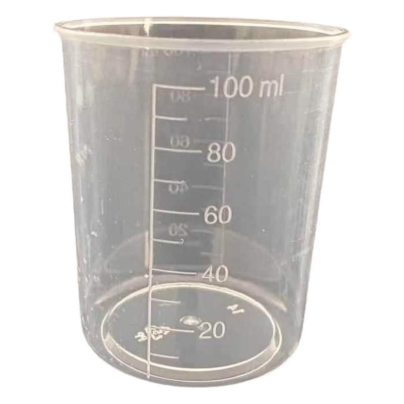 Taza de medición al por mayor 50 ml Taza de medición de plástico 100 ml Taza de precipitados de plástico con taza de plástico graduada
