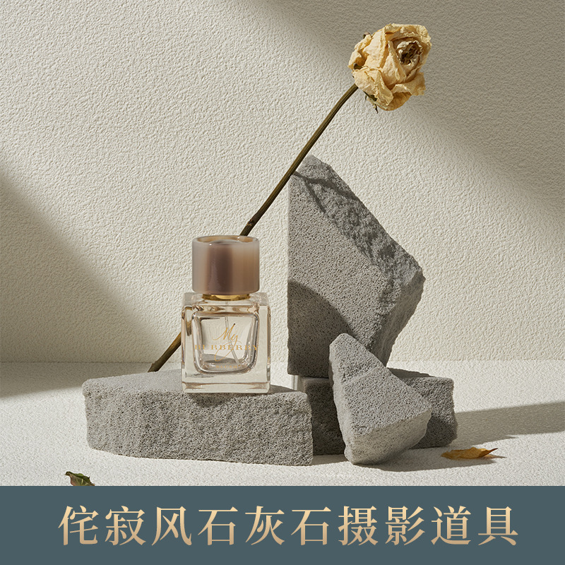 Estilo silencioso accesorios de fotografía piedra caliza Fondo geométrico irregular Nordic INS tiro Piedra