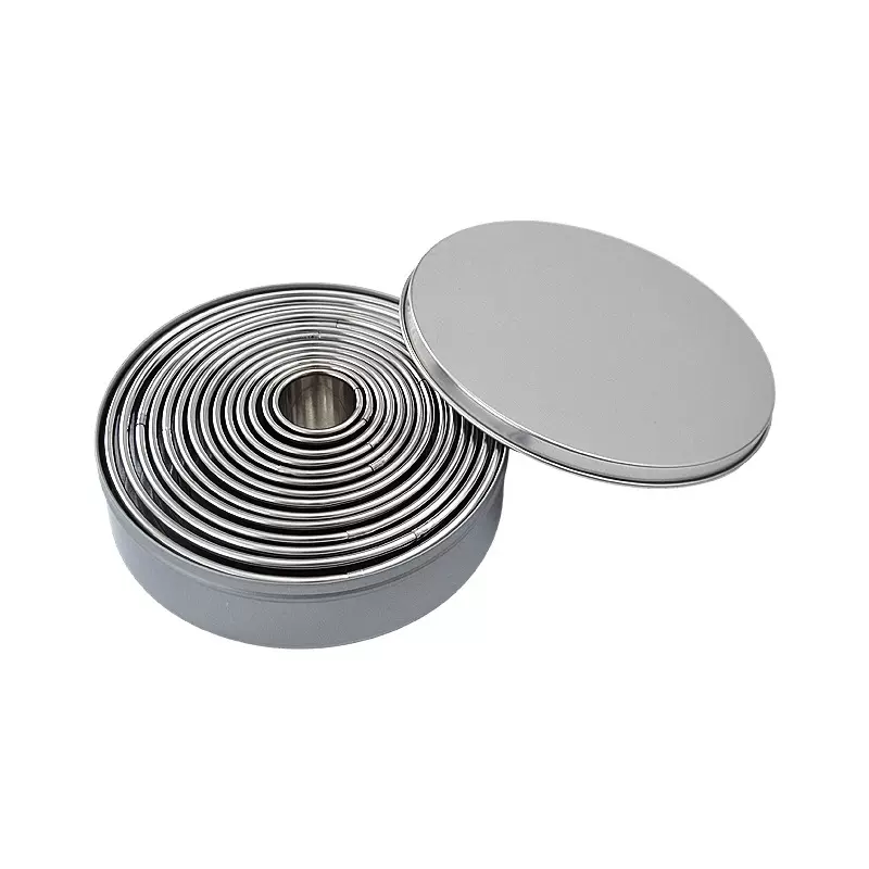 304不锈钢圆形蛋糕模具卷边慕斯圈翻糖甜甜圈12件套饼干模具