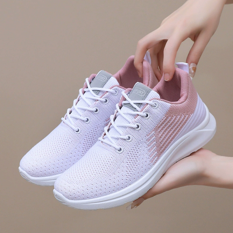 Новые женские кроссовки, модная универсальная повседневная обувь, летающая тканая Удобная дышащая Тканевая обувь, Студенческая Тканевая обувь, цельная доставка