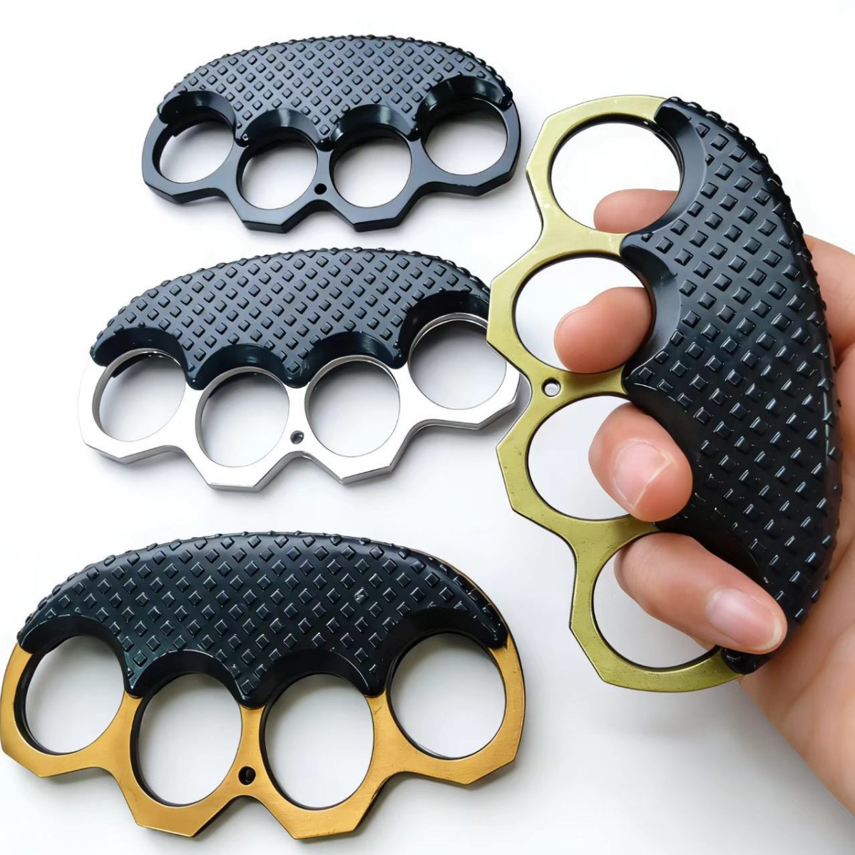 Outdoor fitness boxing clip non-slip finger tiger hand buckle boxing buckle camping defense broken window boxing protector