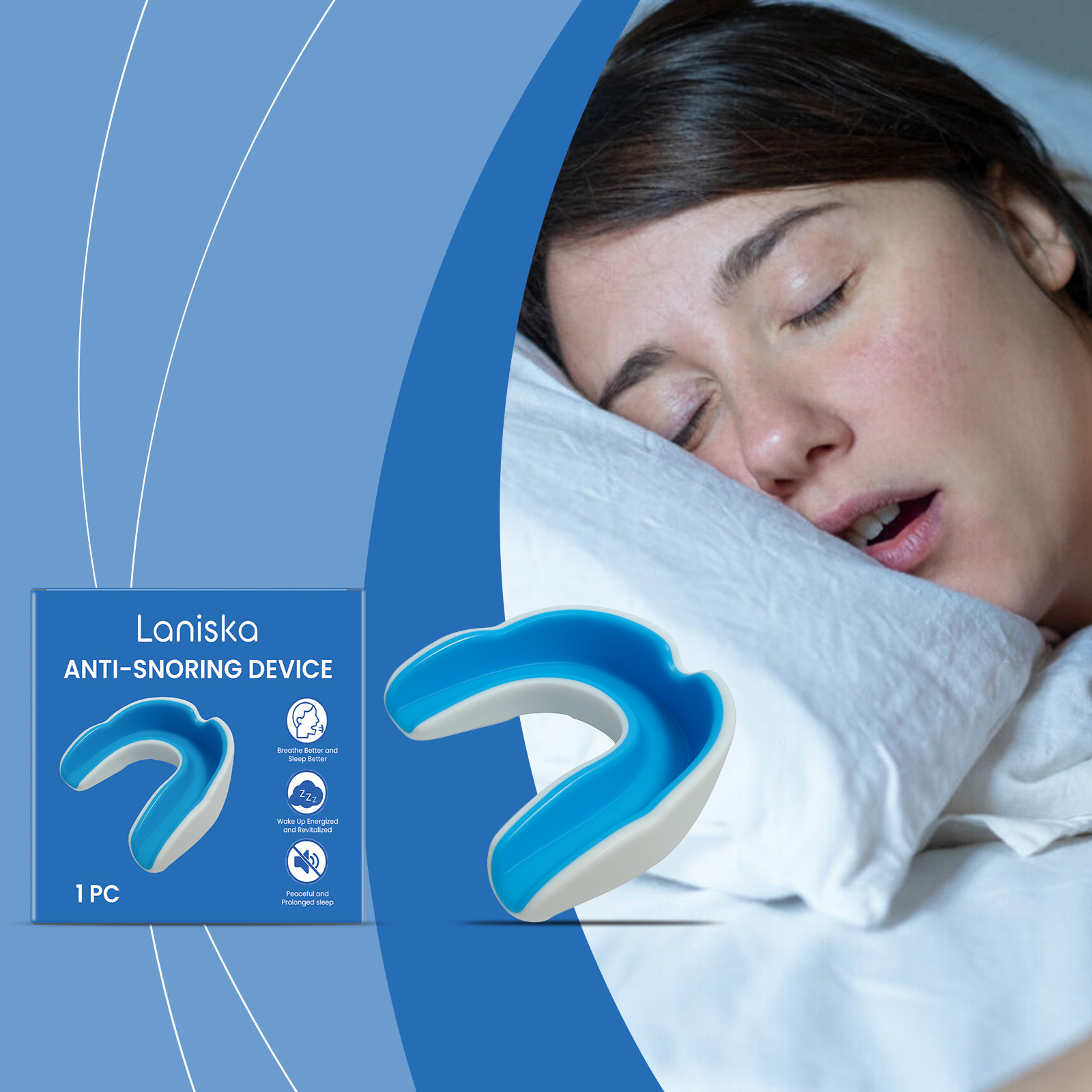 Laniska Anti-Snoring Device, Gentle Care for Preventing Snoring, Comfortable and Peaceful Night Sleep, Daily Care Anti-Snoring Device