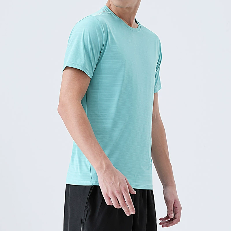 Лето 2025 г., быстросохнущая легкая быстросохнущая футболка с короткими рукавами и круглым вырезом, универсальная футболка с короткими рукавами для занятий спортом на открытом воздухе, беговая футболка с половиной рукавов, лед