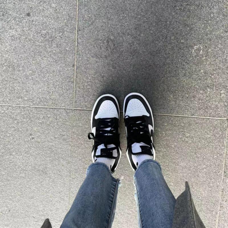 Yutian High Version dunk Black and White Panda Women's Shoes Pure Original sb Sneakers Air Force One Pure White aj1 Lightning Barb