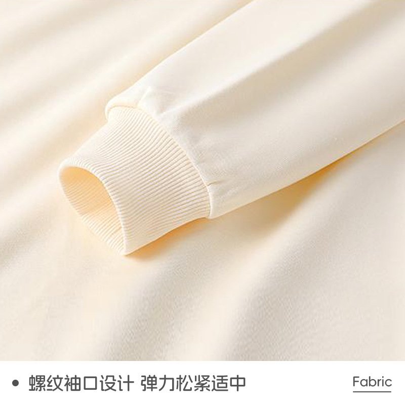 欧美新款秋冬季圆领卫衣女上衣长袖白色纯色宽松女生春秋款爆款潮|undefined