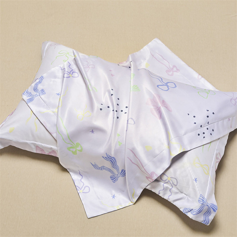 Un par de fundas de almohada de seda de hielo de 48cmx74cm fundas de almohada de seda para el hogar 2025 nuevo juego completo individual premium