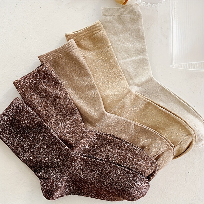 Cross-Border Gold and Silver Silk Socks for Women, Mid-Calf Socks, Korean Style, Trendy and Unique, Shiny Silk, Glittery Slouch Socks, Long Socks for Girls Cross-Border Gold and Silver Silk Socks for Women, Mid-Calf Socks, Korean Style, Trendy and Unique, Shiny Silk, Glittery Slouch Socks, Long Socks for Girls