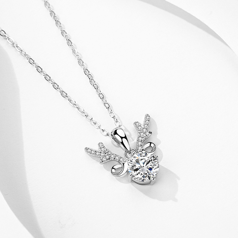 S925 plata esterlina nuevo estilo todo-camino collar de ciervos con usted mujer corbata colgante luz lujo nicho regalo de Navidad al por mayor