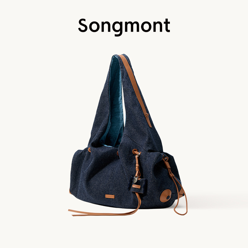 Songmont山下有松百纳系列腋下包女大容量休闲百搭通勤单肩流浪包|undefined