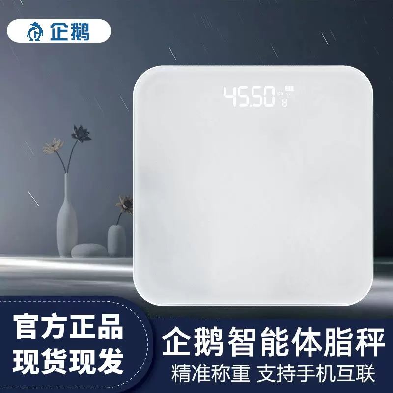 企鹅定制电子秤家用礼品充电款体脂秤定制颜色logo印刷定制体重秤
