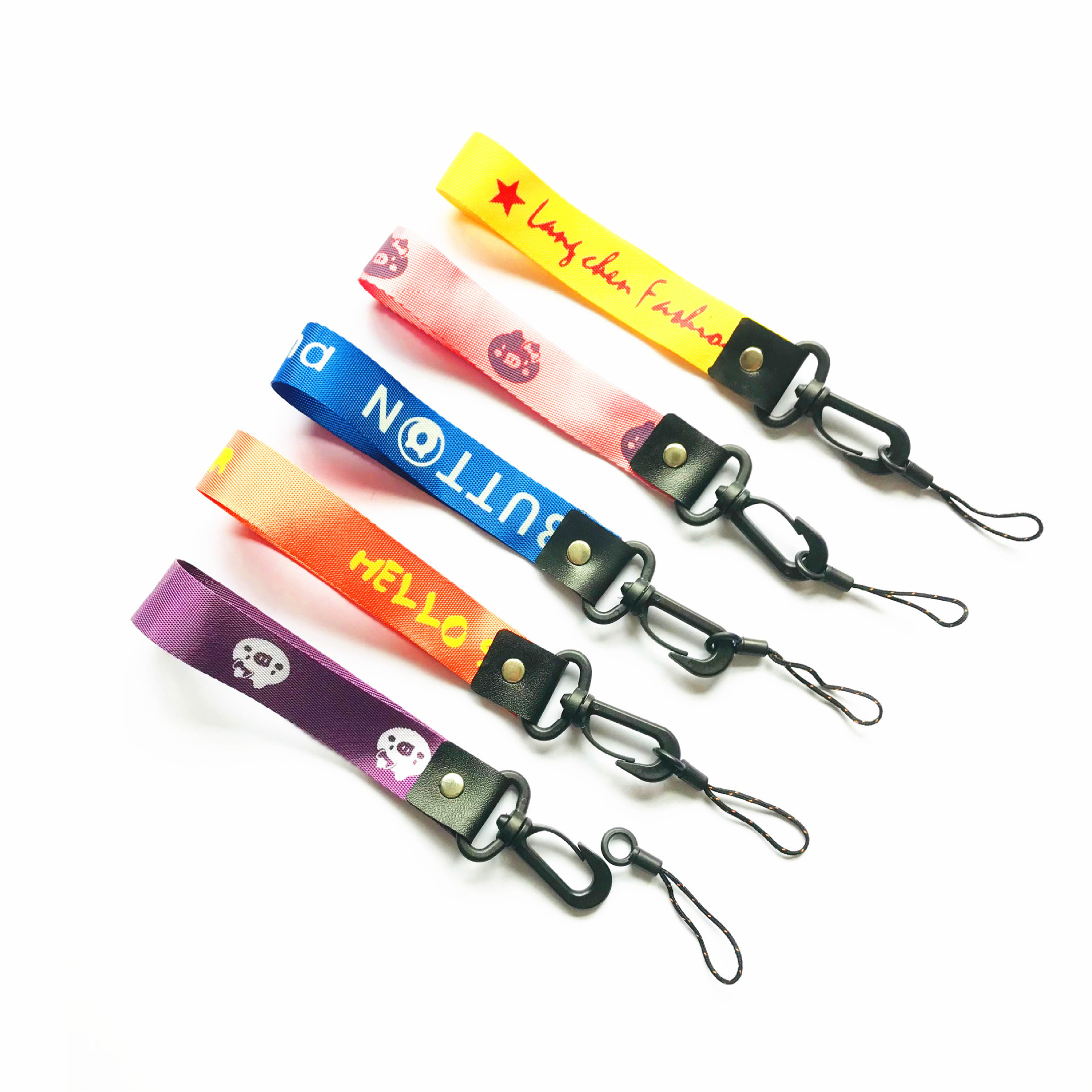 25cm Wide Short Mobile Phone Lanyard 2-in-1 Hooks Fashion Brand ID Card Holder Wrist Strap