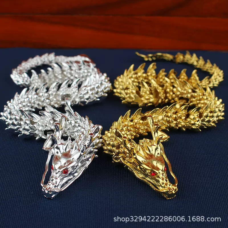 合金3D龙办公立体摆件活动家居桌面饰品中国龙手把件金属工艺品