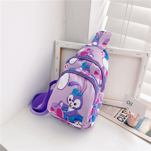  New Children's Wallet Cartoon Rabbit Small Nylon Backpack Korean Version Chest Bag for Both Boys and Girls Crossbody