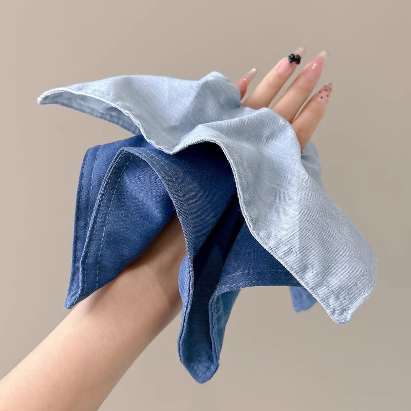 Otoño y invierno retro toallas azules de vaqueros anillo de pelo coreano estilo coreano de tela de alta elasticidad adornos de pelo de cola de caballo de alta calidad cuerda de pelo
