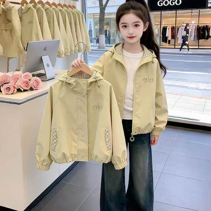 Children's Clothing 2026 New Model Girls' Jacket Spring and Autumn Style Fashionable Children's Top for Older Kids Spring Hooded Windbreaker Children's Clothing 2026 New Model Girls' Jacket Spring and Autumn Style Fashionable Children's Top for Older Kids Spring Hooded Windbreaker