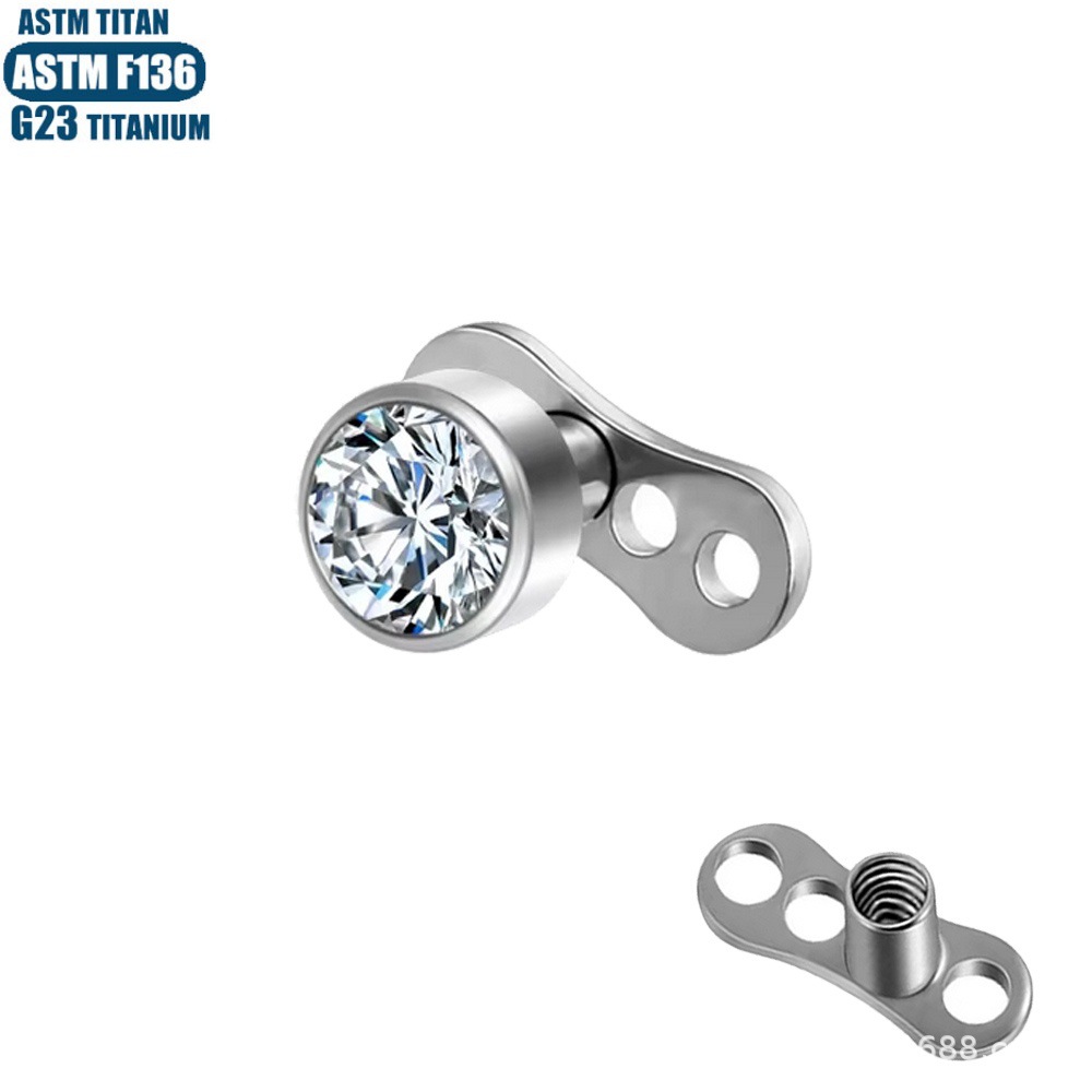 Pointed labret stud close-up product detail
