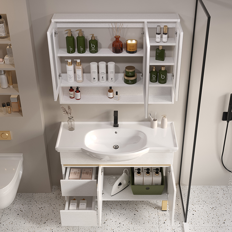 W6 lavabo armario combinado tipo suelo lavabo de estómago grande lavabo simple lavabo armario de baño ultra estrecho impermeable baño