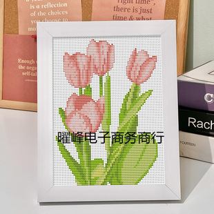 Tulip Cross Stitch Living Room New Thread Embroidery Handmade Self-Embroidery Bedroom Small Pieces Small Kidsren's Embroidery Tulips
