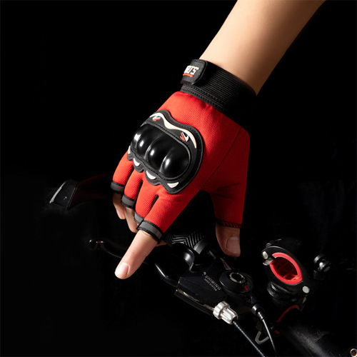 Motorcycle half-finger gloves for men, anti-slip protective wear-resistant motorcycle and bicycle tactical training half-finger sports gloves for women