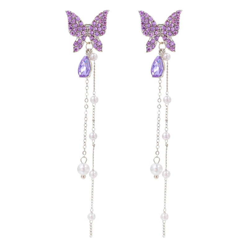 Серьги-бабочки, сладкие как фея, элегантные длинные серьги с кисточками для женщин, оптом от производителя, для стройности лица.