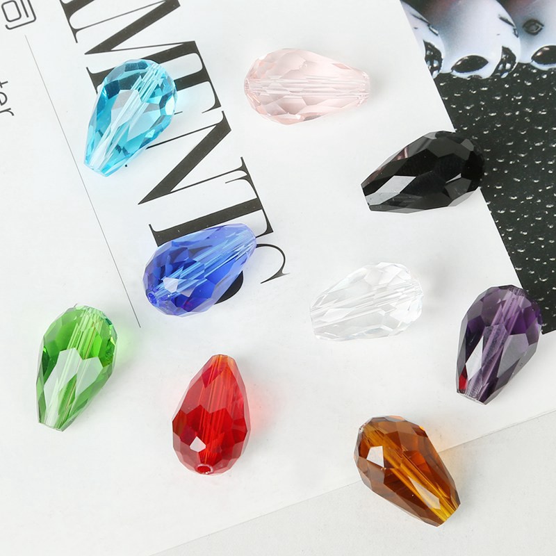 Glass beaded bracelet drop-shaped handmade