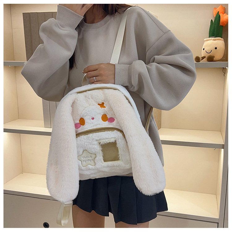 717g Weight Zipper Closure Type Double Shoulder Straps Strap Type Functional Backpack Bags Type Casual, Holiday Occasion Plush Material Women's Backpack Backpack Animal, Cartoon Pattern Spring, Autumn&Winter Season Women's Gender Cute Style Square Shape Animal Cartoon Casual Holiday Women's Backpack Functional Backpack 13