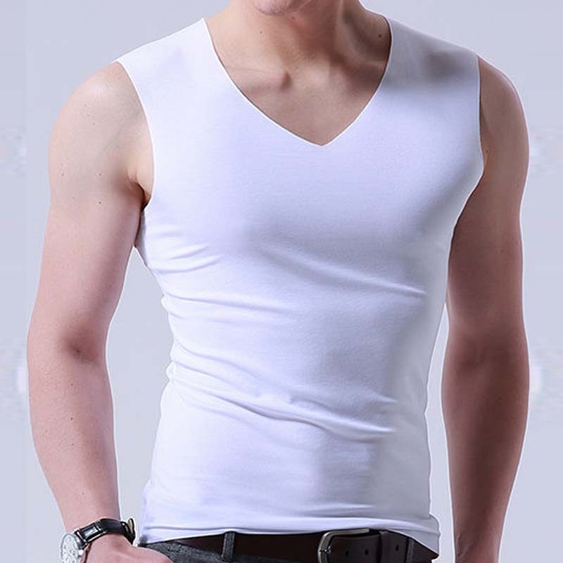 Sleeveless Sports Vest for Men, Seamless, Thin, Breathable, Base Layer, Sexy, Home Wear