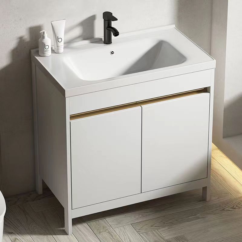 Space Aluminum Floor-Standing Washbasin Cabinet Combination Washbasin Countertop Integrated Washbasin Bathroom Cabinet Ceramic Integrated Basin
