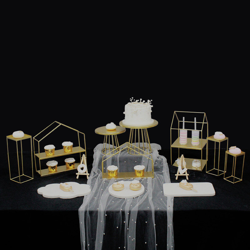 Tabla de postres europea decoración estante de exhibición platos de postres comida fría mesa de té estante de pastel rack de té de la tarde image 25