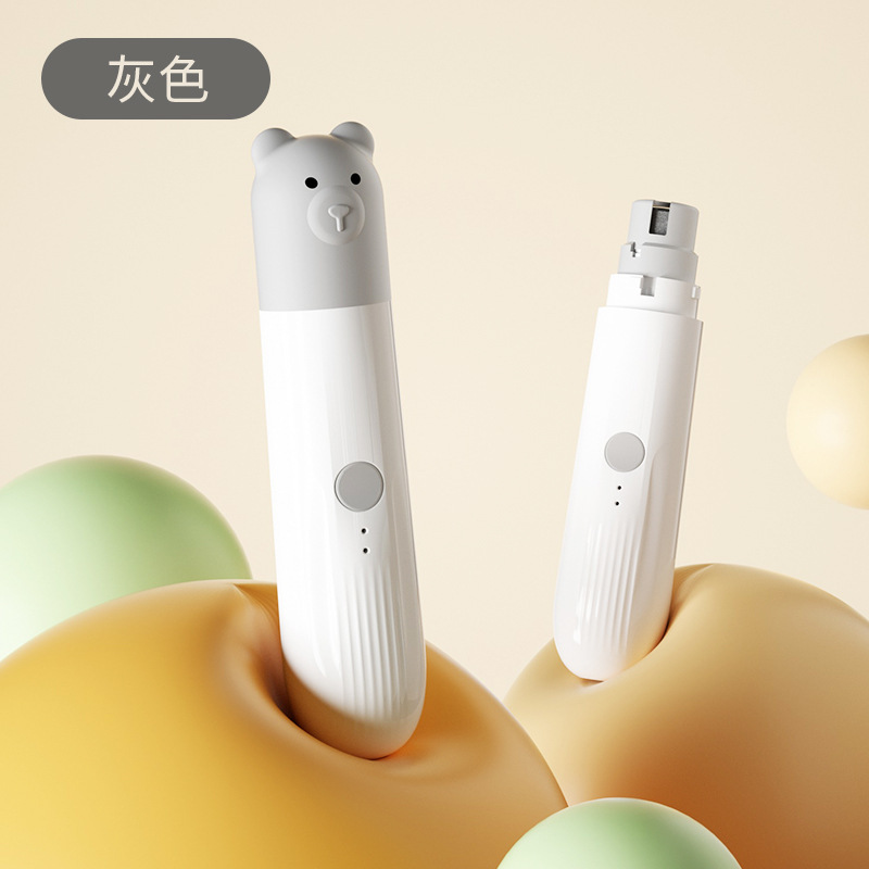 Lijador de uñas eléctrico de oso portátil con anillo de arena de luz, cortaúñas para perros, cortaúñas para perros grandes y pequeños, suministros para mascotas