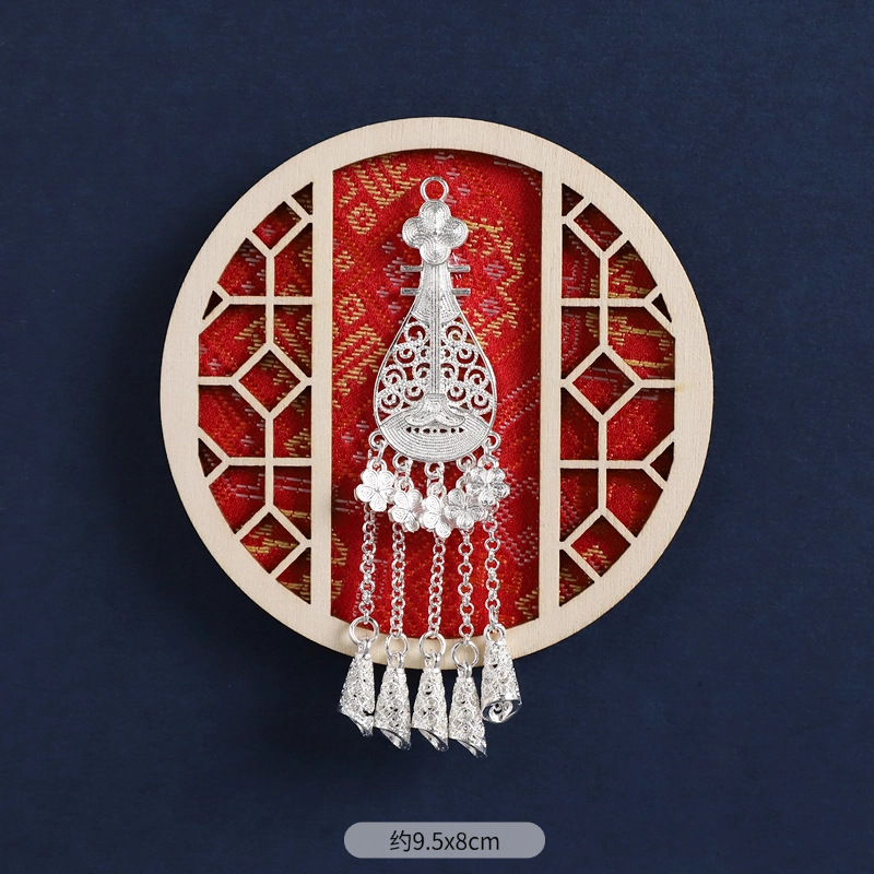 12-Zhuang Brocade Refrigerator Magnet (Window Decoration Pipa)