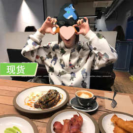 MONA 印花小众设计 宽松潮流无帽卫衣女小个子 2025秋冬新款