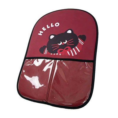 Car Seat Back Anti-Stain – Chair back anti-kick pad - red-big-faced-cat