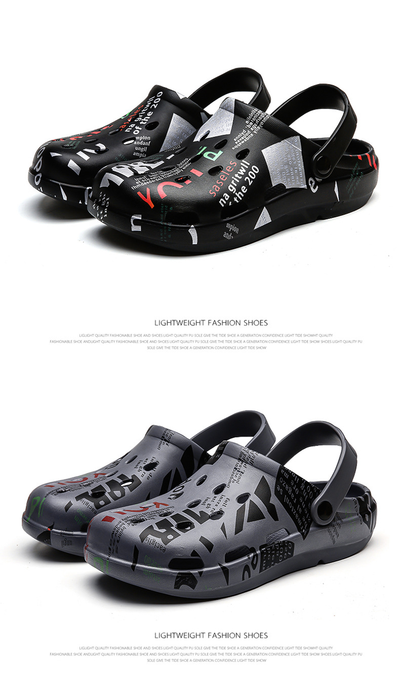 Papuci de casă pentru bărbați, sandale de vară pentru exterior, pantofi perforați, înveliș pentru degete, semiremorcă, tendință sport casual, antiderapantă_voghion.com