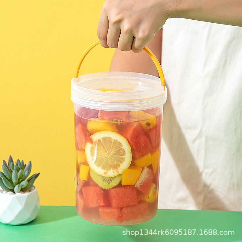 Internet celebrity portable fruit tea bucket Cup disposable commercial household 1000ml overlord bucket large capacity sealed milk tea bucket