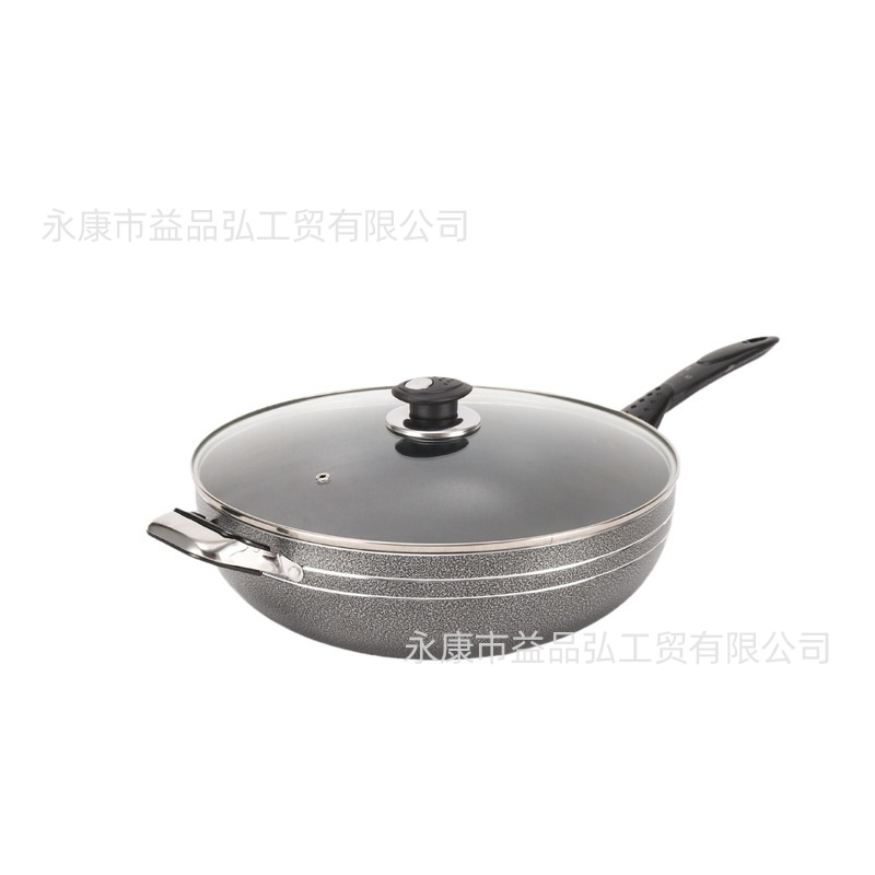 Fabricantes transfronterizos de la venta caliente maifan piedra sartén antiadherente hogar wok plana hierro sartén Cocina de Inducción olla universal al por mayor
