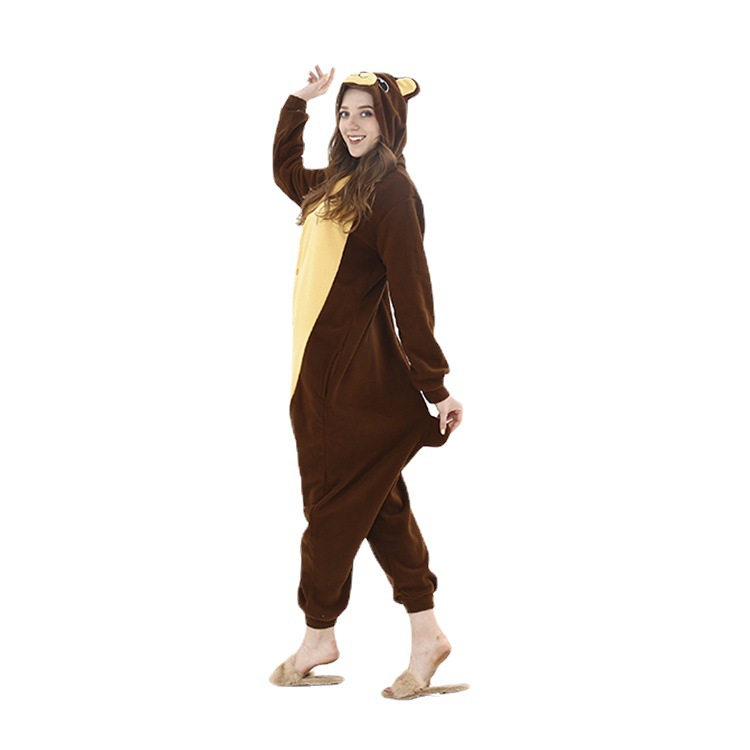 공장 도매 가을과 겨울 동물 만화 원피스 잠옷 검은 폭력 곰 다크 브라운 곰 북극 양털 후드 가정 옷