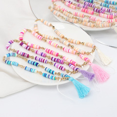 Cold style internet celebrity gradient soft pottery mobile phone chain fashionable tassel mobile phone pendant lanyard wrist