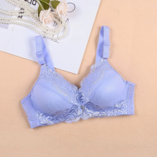 Tensina 6629# Thickened Small Cup No Steel Ring Lace Underwear Gathering Adjustable Three-Button Bra