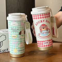 水杯女新款2025高颜值保温杯陶瓷内胆吸管杯子茶水分离保冷咖啡杯