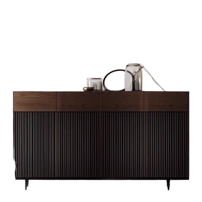 Mueble zapatero de madera maciza en estilo minimalista italiano, nuevo mueble de almacenamiento retro de alta gama para la entrada del hogar, mueble zapatero lateral integrado de pared.