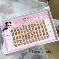 蜜小盒羽扇彩色混合假睫毛單簇懶人三部曲溫柔cos仿真日常自然女